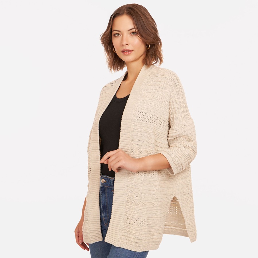 Autumn Cashmere Open Stitch Beach Duster In Hemp | Cardigans