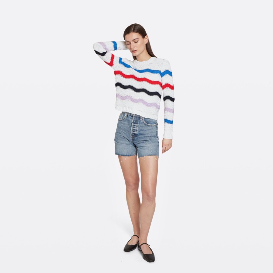 Autumn Cashmere Wavy Stripe Crew | Sweaters